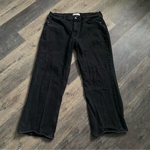 Abercrombie & Fitch Curve Love 31 12 Baggy Low Rise Black Jeans Short length